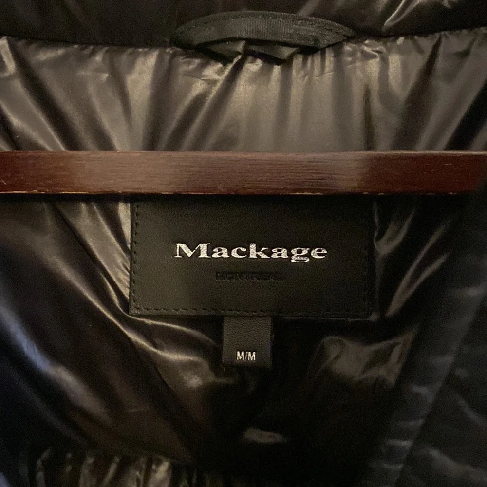 Mackage Black Puffer Jacket with Gold Accents - Picture 2 of 8